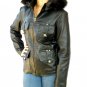 NWT Women's Fox Fur Hood Leather Jacket 44F TOMA