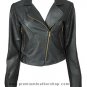 NWT Women's Cropped Motor Bike Leather Jacket Style 5F