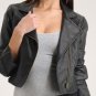 NWT Women's Cropped Motor Bike Leather Jacket Style 5F