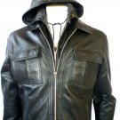 NWT Men's Hooded Bomber Leather Jacket Style M34