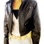 NWT Women's Cropped Bomber Leather Jacket Style 2800