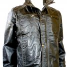 NWT Men's High Neck Leather Jacket Style M50