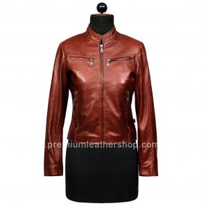 NWT Women's Retro Biker Leather Jacket Style 27F
