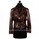 NWT Women's Leather Blazer Semi Cropped Style 24F