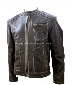 NWT Men's Retro Biker Leather Jacket Style M14