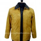 NWT Men's Bomber Remove able Collar Sheep Snuff Leather Jacket Style M77