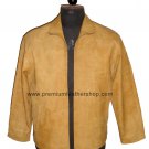 NWT Men's High Neck Distressed Finished Sheep Snuff leather Jacket Style M28