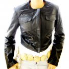 USED Women's Cropped Bomber Leather jacket Style 2600 Size Small