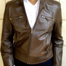 NWT Women's Cropped Bomber Leather Jacket Style 20F Size Size "M"