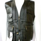 NWT Men's Multiple Pockets Sleeve Less Leather Fishing Vest Style M43