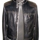 Men's Biker Leather jacket Style M25 Size L