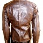 Women's Mandarin Collar Cropped Bomber Leather Jacket Style 4600 Size Medium