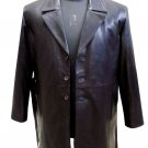 Men's 3 Button 3/4 Length Leather Blazer Style MD-20 Size XL (48" Chest)