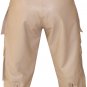 Women's Cargo Pocket Capri Style Leather Pants Style WPC1 Size Small color khaki