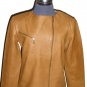 Women's Crewneck Biker Leather Jacket Style FS-8