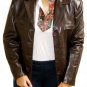Women's 4 Button Leather Blazer Style 2300 Size XL Color Dark Brown