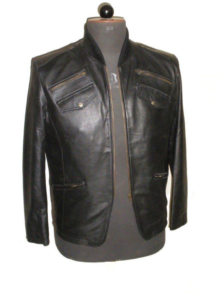 Men's Varsity collar Bomber crossover Leather Jacket Style M92 Size 