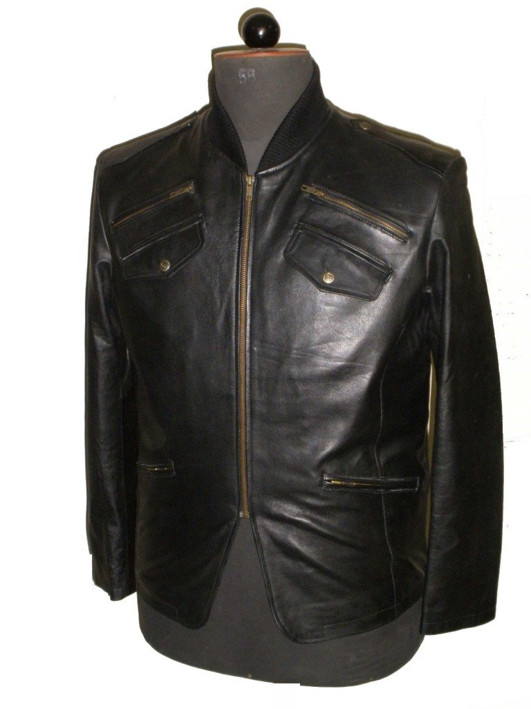 Men's Varsity collar Bomber crossover Leather Jacket Style M92 Size 