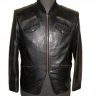 Men's Varsity collar Bomber crossover Leather Jacket Style M92 Size "2XL"