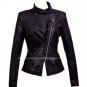 NWT Women's Wraparound High Neck Motorbiker Leather Jacket Style 74F