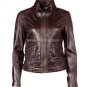 NWT Women's High Neck Leather Jacket Style FS-40