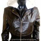 Women's Remove able Hooded Blazer crossover style Leather Jacket Style 3600