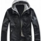 Men's Remove able Fleece Hood Leather Jacket Style M63 Big & Tall Sizes
