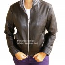 NWT Women's High Neck Leather Jacket Style FS-158