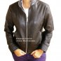 NWT Women's High Neck Leather Jacket Style FS-158