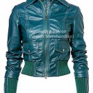 NWT Women's Cropped Bomber Leather Jacket Style FS-150