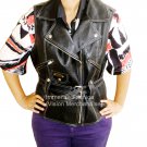 NWT Women's Classic Sleeve Less Biker Leather Vest Style FS-138