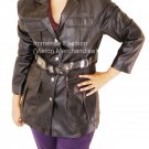 NWT Women's Trench Style Leather Blazer Style FS-132