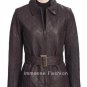 NWT Women's Quilted Diamond Stitch Leather Trench Coat Style FS-20 Plus Sizes