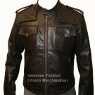 Men's Biker & Bomber Combination Styled Leather jacket Style MD-64