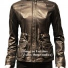 NWT Women's Cargo Pockets Leather Jacket Style FS-170 Plus Sizes
