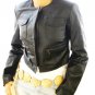 USED Women's Crew Neck Cropped Leather Jacket Style 2600 Size 2XS $99.00 + shipping or best offer