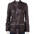 NWT Women's Bomber Leather Trench Coat Style FS-24