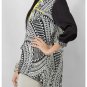 Women's Mint Black & White Silk Tunic With Lemon Yellow Placket