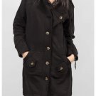 The Ajmery Black Fleece Long Coat Style Hoody