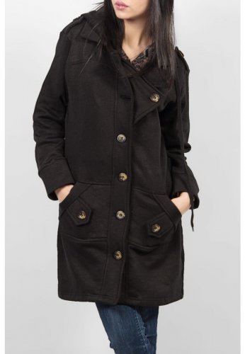 The Ajmery Black Fleece Long Coat Style Hoody