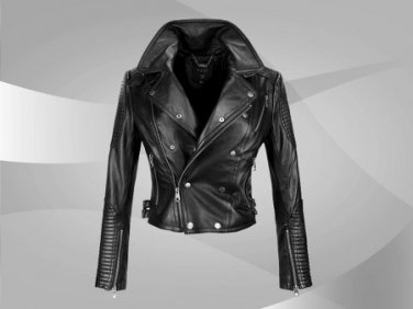 NWT Women's Motor Bike Leather Jacket Style FS-178
