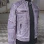 NWT Men's Washed & Distressed Biker Leather Jacket Style MD-170