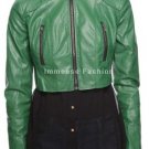 NWT Women's Cropped Bomber Leather Jacket Style 3425