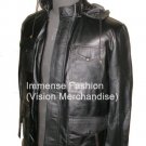 Men's High Neck Camping Hooded Bomber Leather jacket Style MD-62 $120 or best offer