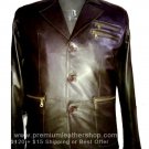 NWT Men's 3 Button Leather Blazer Jacket Style M18