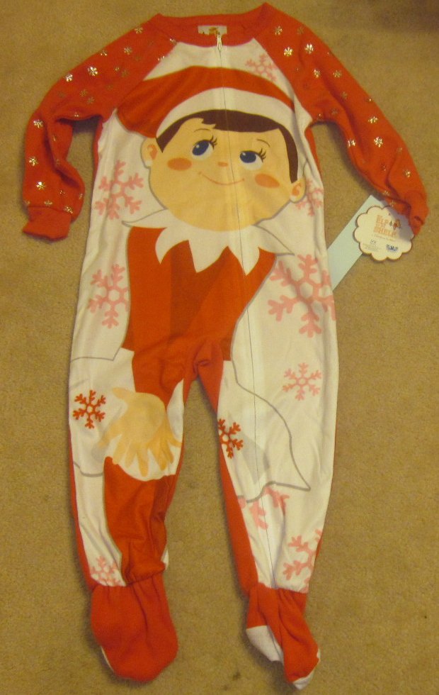 Elf On Shelf Footie Zippered Pajamas Pjs 3T