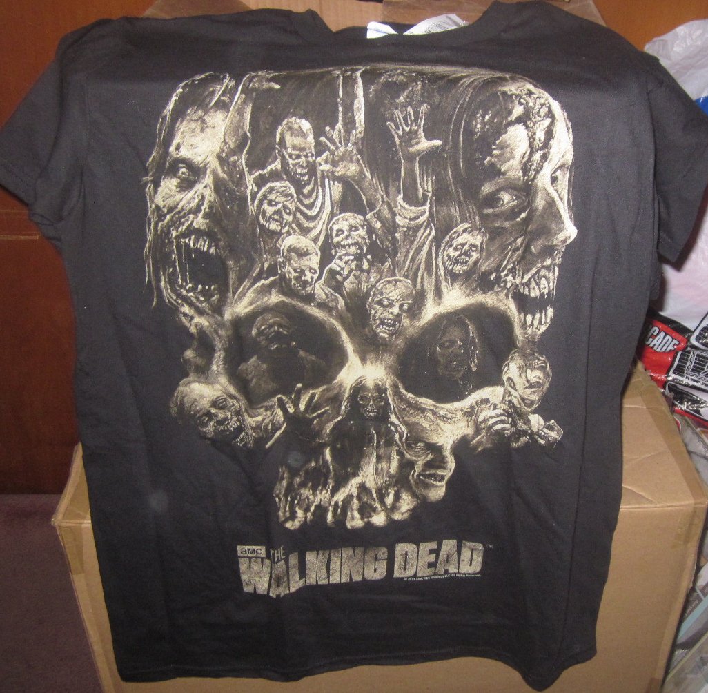 NWT The Walking Dead Black TShirt Tee Shirt Zombie Skull Size 2X