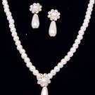 Flower Stone with Hanging Pearl Set BLP32