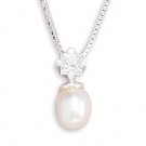 Freshwater Pearl and CZ Necklace 32156
