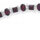 Square & Oval Garnet Bracelet 22675